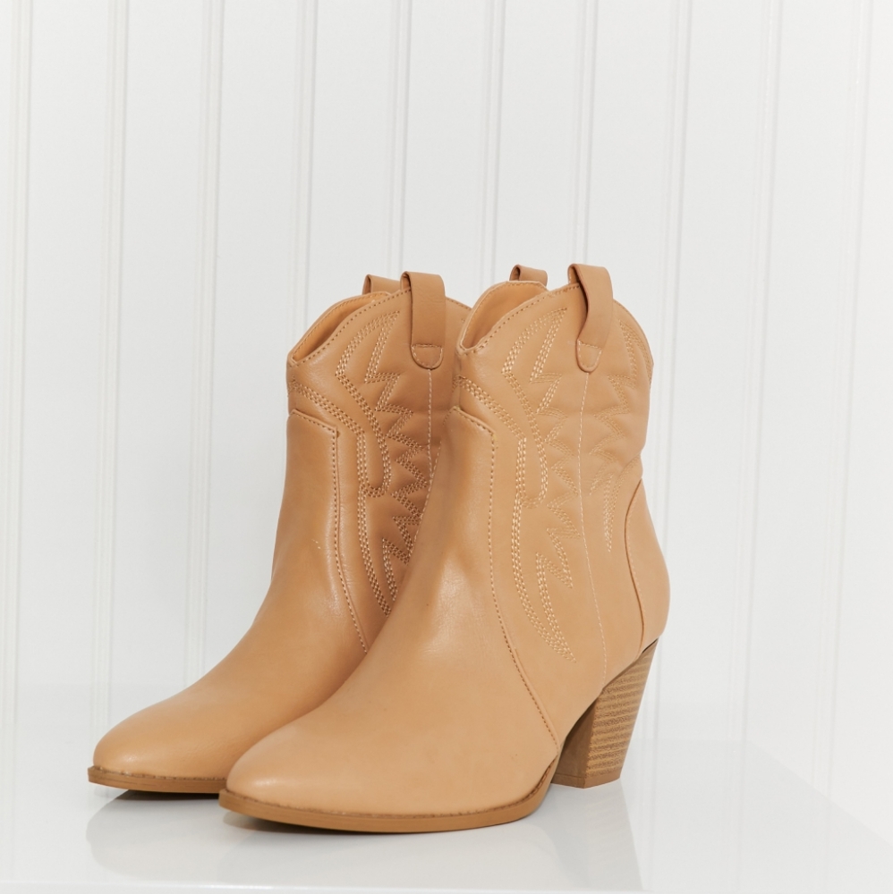 East Lion Corp Texas Trip Embroidered Cowboy Booties in Toffee - Picture 1 of 7
